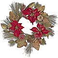 Red Poinsettia Wreath