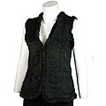 Basic Line Women's Black Faux Shearling Vest