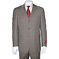 Mantoni Men's Windowpane Three-button Wool Suit