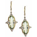 14K Yellow Gold Presiolite and Diamond Accent Earrings