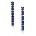 14K White Gold Blue Sapphire Earring