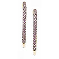 14k Pink Gold Pink Sapphire Hoop Earrings