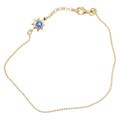 14k Gold over Silver Blue Crystal Sun Anklet