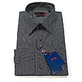 Domani 'Brio Uomo' Men's Black/ White Polka Dot Shirt