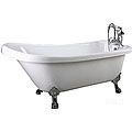 Classique White 73-inch Single Slipper Clawfoot Tub 