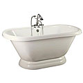 Classique White 73-inch Double End Pedestal Tub and Faucet Pack