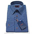 Domani 'Brio Uomo' Men's Navy/ White Polka Dot Shirt