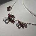 Sterling Silver Mystic Topaz/ Garnet Necklace (USA)