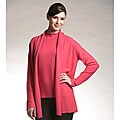 Lusso Women's Lace-stitch Detailed Cashmere Cardigan