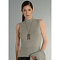 Lusso Women's Lace-stitch Detailed Sleeveless Cashmere Pullover