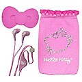 Hello Kitty KT2085 Jeweled Earbud Headphones with Pouch