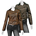 Pepe Peluso Junior's Belted Faux Leather Motorcycle Jacket