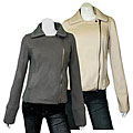 Yag Couture Junior's Grey/ Cream Zippered Sweater Jacket