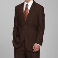 Carlo Lusso Men's Solid Brown Two-button Suit