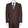 Carlo Lusso Men's Solid Brown Three-button Suit