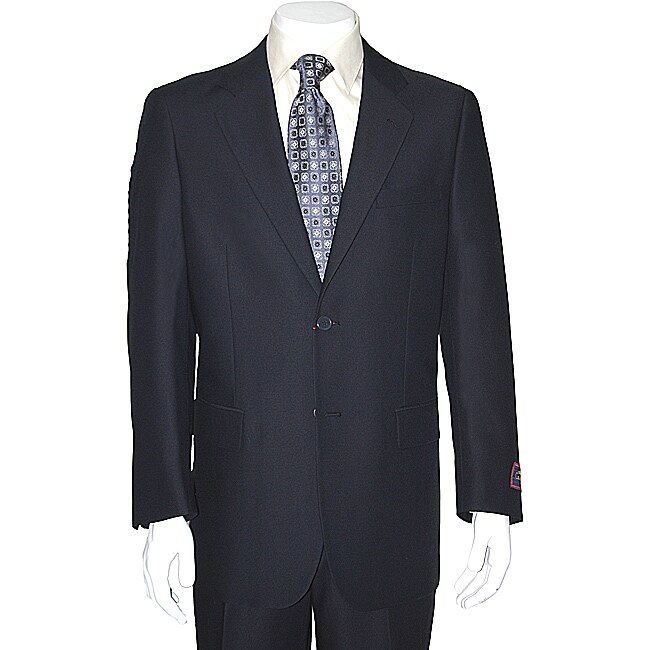 Carlo Lusso Men's Navy Blue Two-button Suit