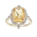 Viducci 14k Gold Citrine and 1/4ct TDW Diamond Ring (G-H, I1) (Size 7)