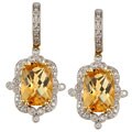 Viducci 14k Gold Citrine and 1/3ct TDW Diamond Earrings (G-H, I1)