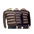 Anthology Men's Silk/ Cotton Zigzag Stripe Crew Sweater