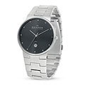 Skagen Men's Unique Dual-time Stainless Steel Black Dial Watch