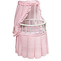 Badger Basket Co. Pink Gingham Bedding Round Doll Crib