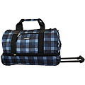 J World Blue Plaid 22-inch Expandable Rolling Duffel