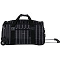 J World Grey Plaid Carry-on Rolling Duffel