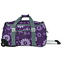 J World Purple Flowers Carry-on Rolling Duffel
