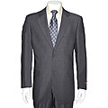 Carlo Lusso Men's Solid Charcoal Grey Two-button Suit