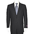 Carlo Lusso Men's Solid Black Tonal Two-button Suit