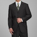 Carlo Lusso Men's Solid Charcoal Grey Three-button Suit