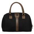 London Fog 16-inch Black Oxford Satchel