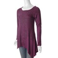 California Bloom Women's Purple Long-sleeve Sublimation Tunic