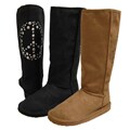 Bamboo by Journee Women's Microsuede Peace Sign Boots
