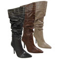 Anne Michelle by Journee Women's Stiletto Studded Boots