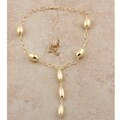 Gold Vermeil Hollow Ovals 'Y' Link Necklace (Italy)