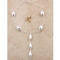 Sterling Silver Hollow Ovals 'Y' Link Necklace (Italy)