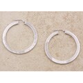 Brushed Sterling Silver Circle Hoop Earrings (Italy)