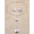 Brushed Italian Sterling Silver Circles Necklace and Earring Set (Italy)