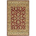 Hand-knotted Red Wool Chronos Rug (5'6 x 8'6)