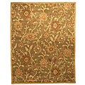 Floral Gold/ Light Green Wool Accent Rug (2' x 3')