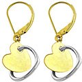 14k Two-tone Interlock Heart Dangle Earrings