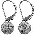 14k White Gold Ball Drop Earrings