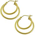 14k Yellow Gold Twisted Double Hoop Earrings