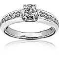 14k White Gold 1/2ct TDW Round Diamond Engagement Ring (HI, I1-I2)