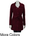 Carducci Women's Button-down Belted Long Cardigan