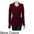 Carducci Women's Button-down Belted Cardigan