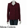 Carducci Women's Ribbed Button-down Knit Cardigan