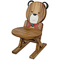 Handmade Acacia Wood Kids' Bear Folding Chair (Thailand)