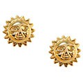 14k Yellow Gold Smiling Sun Studs